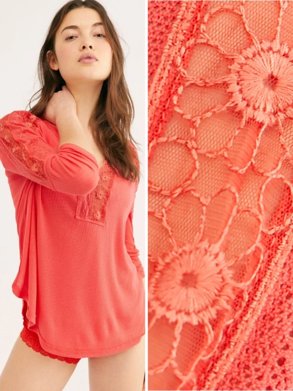 NEW Free People Lola Top Rose Crimson XS